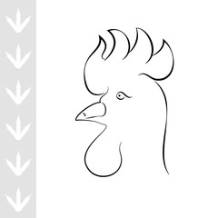 Chicken head icon isolated on white background. Vector illustration