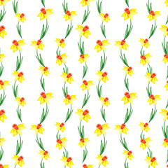 Seamless wallpaper with Narcissus flowers