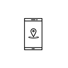 Smartphone with location icon simple vector illustration
