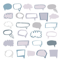 Fototapeta premium Big set think & talk speech bubbles for messages.