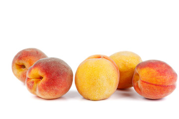 Fototapeta na wymiar Peach fruits isolated on white background
