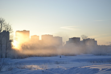Fog in winter