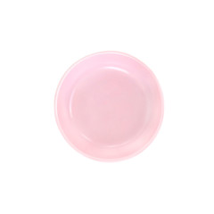 Pink plate isolated on white background