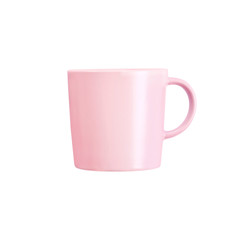 Pink mug isolated on white background
