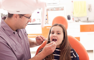 Girl in dentist office