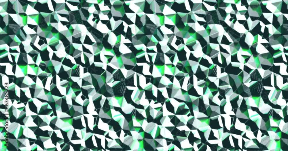 Poster abstract background of bright and shiny crystals that move over a surface. minimal technology backgr