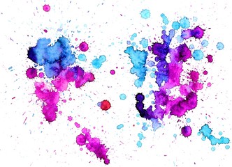 Colorful abstract watercolor texture with splashes and spatters. Modern creative watercolor background for trendy design.