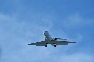 Fototapeta na wymiar The business jet in the sky