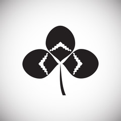 Clover icon on background for graphic and web design. Simple vector sign. Internet concept symbol for website button or mobile app.