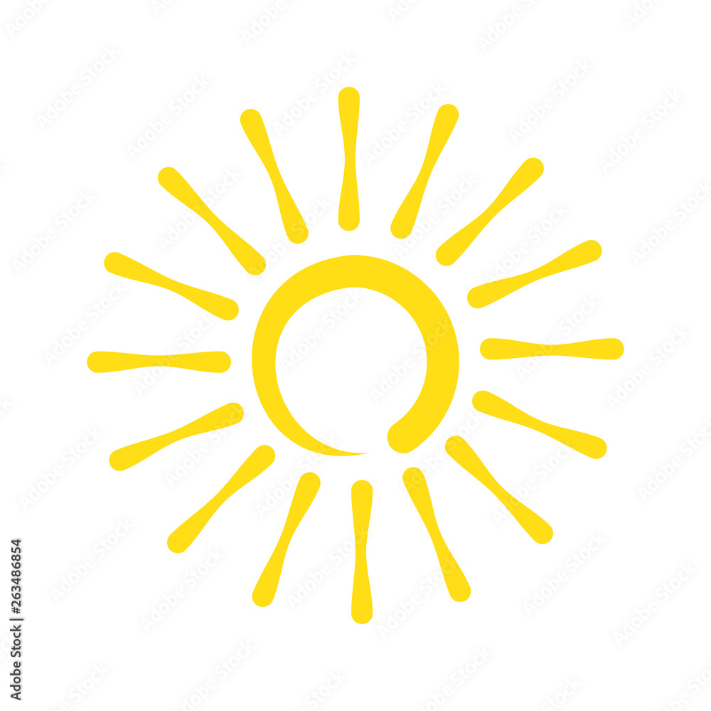 Poster sun icon on background for graphic and web design. simple vector sign. internet concept symbol for w