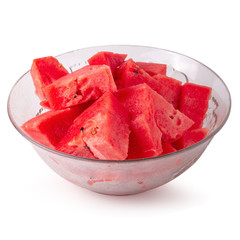 Sliced of watermelon isolated over white background.