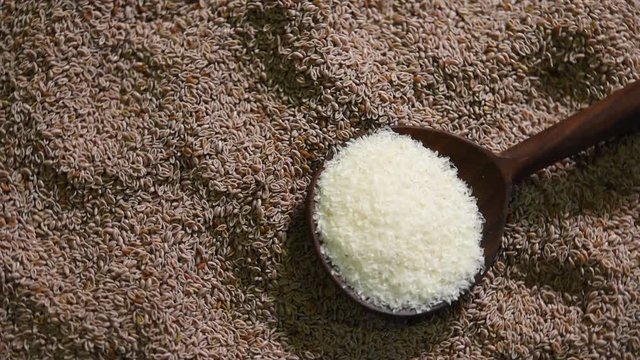 Psyllium husk or isabgol which is fiber usually mixed with water and consumed for curing constipation - video footage