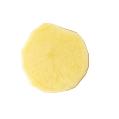 Raw Potato sliced isolated on white background