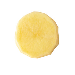Raw Potato sliced isolated on white background