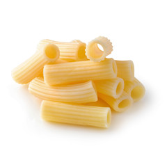 Traditional italian pasta Boil until cooked isolated over white background.