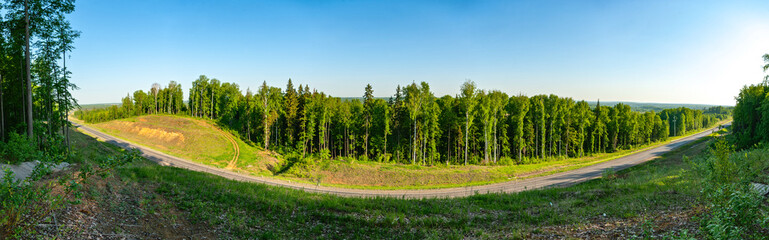 Panorama of the bypass road around the city of Izhevsk in Udmurtia