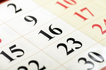 Calendar fragment perspective shot 16 23