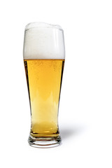 Pint glass beer foam hat isolated with clipping path