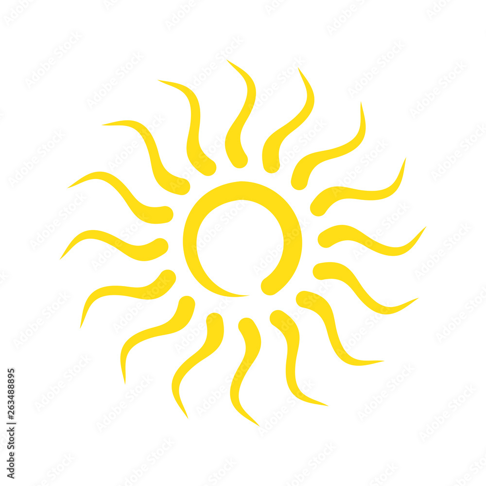 Poster sun icon on background for graphic and web design. simple vector sign. internet concept symbol for w