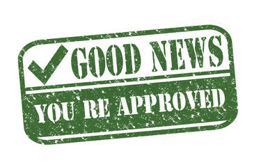 Rubber Stamp Good News Approved
