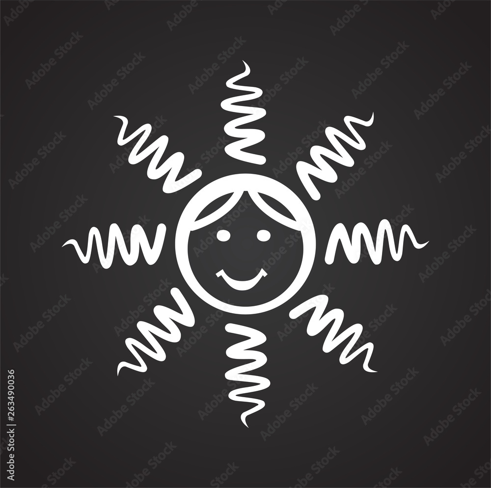 Poster sun icon on background for graphic and web design. simple vector sign. internet concept symbol for w