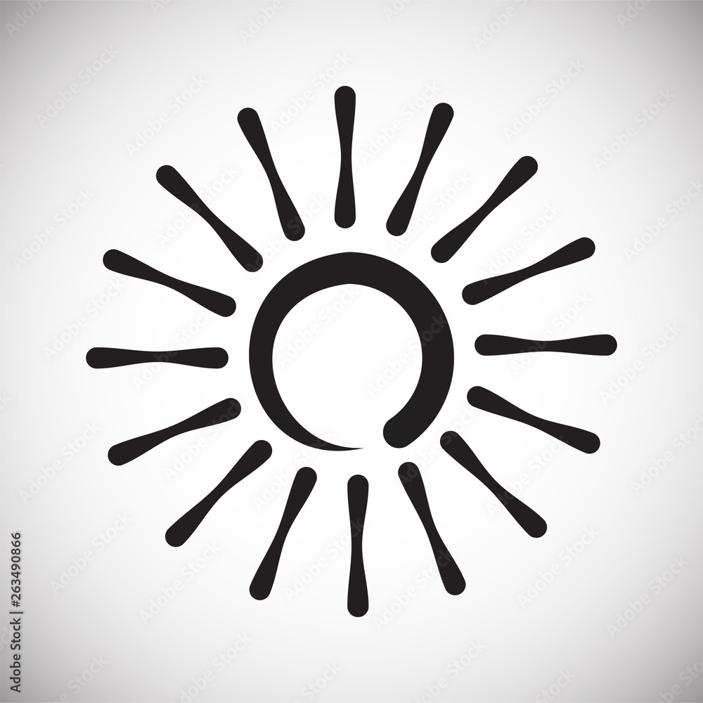 Poster sun icon on background for graphic and web design. simple vector sign. internet concept symbol for w