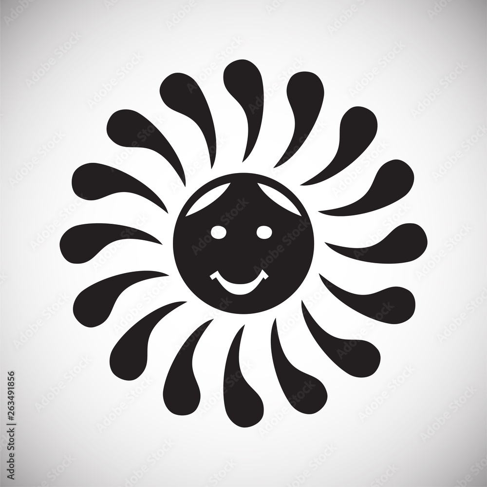 Poster sun icon on background for graphic and web design. simple vector sign. internet concept symbol for w