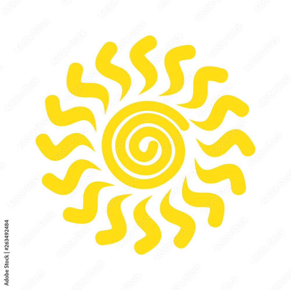 Poster sun icon on background for graphic and web design. simple vector sign. internet concept symbol for w