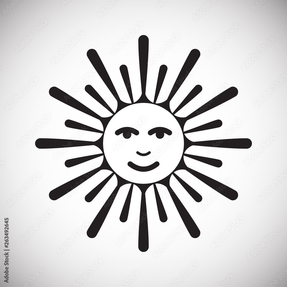 Poster sun icon on background for graphic and web design. simple vector sign. internet concept symbol for w