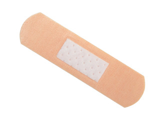 Open medical plaster for wounds isolated on white
