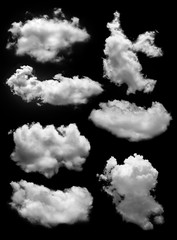 Cloud isolated in black background