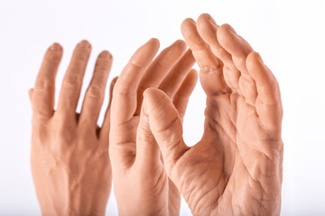 group silicone prosthesis hands, medicine pink implants