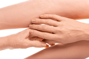 Fototapeta premium group silicone prosthesis hands, medicine pink implants