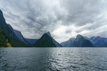 steep coast in the mountains at milford sound, fjordland, new zealand 5
