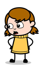 Opinion - Retro Cartoon Girl Teen Vector Illustration