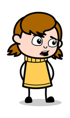 Talking Gesture - Retro Cartoon Girl Teen Vector Illustration