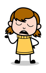 Ignorant - Retro Cartoon Girl Teen Vector Illustration