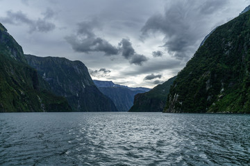 steep coast in the mountains at milford sound, fjordland, new zealand 35