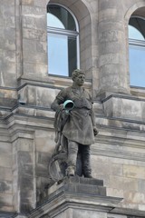 Naklejka premium Spring Photo of the famous Reichstag Building, seat of the German Parliament (Bundestag) on April 13, 2014, Berlin Mitte district, Germany