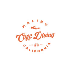 cliff diving logo inspirations , t shirt, restaurant,