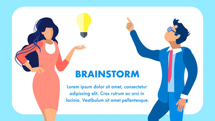Brainstorm, Idea Generation Vector Banner Template