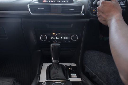 Automatic Gear Stick  Of A Modern Car,Luxery Car.