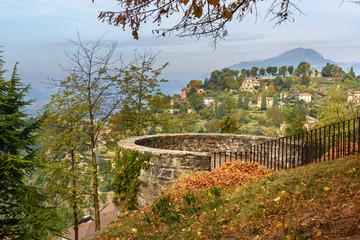 On top of San Vigilio castle. Bergamo. Italy