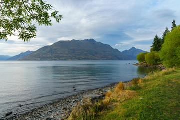 mountains glowing in the sunset over lake wakatipu, queenstown, new zealand 7