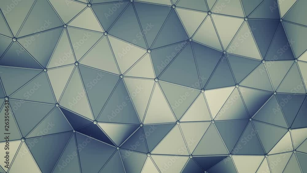 Poster triangulated polygonal surface. abstract 3d render of futuristic low poly shape. seamless loop anima