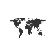 World map icon isolated. Flat design. Vector Illustration