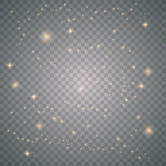 Gold sparks and golden stars