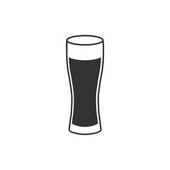 Glass of beer icon isolated. Flat design. Vector Illustration