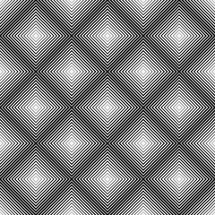 Geometric ornament. Monochrome seamless pattern. Black squares on white background. Vector illustration