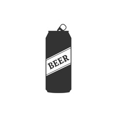 Beer can icon isolated. Flat design. Vector Illustration